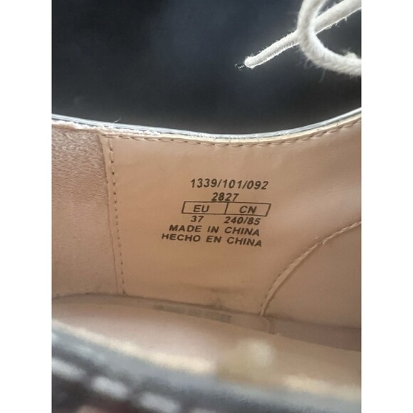 ZARA Women's EU 37 US 6.5 Metalic Silver Lace up Platform Oxford Shoes Oxfords - Picture 5 of 6